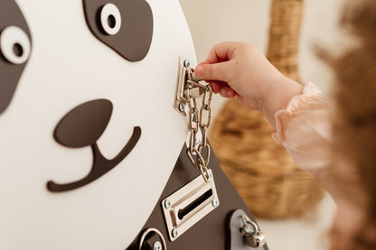 Panda Busy Board  - Planche sensorielle - Jeu de motricite fine pour enfant (3 ans et +)