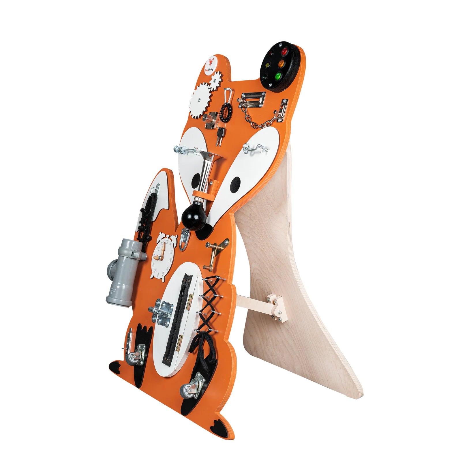 Hubbie the Dreamer Busy Board Fox  - Planche sensorielle - Jeu de motricite fine pour enfant (3 ans et +)  FoxyFamily Hubbie the Dreamer Busy Board Fox  - Planche sensorielle - Jeu de motricite fine pour enfant (3 ans et +) myplayground