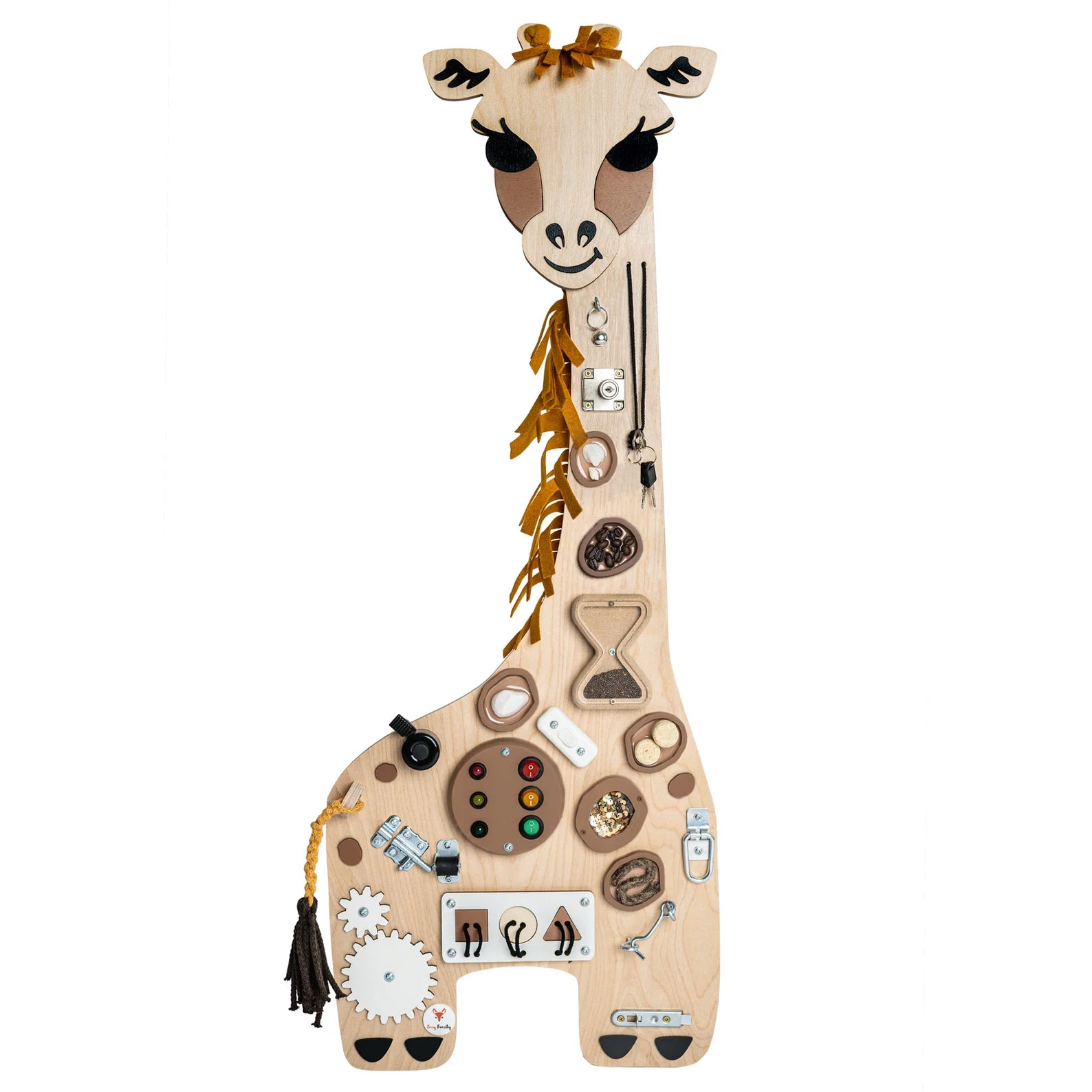 Girafe busy Board - Planche sensorielle - Jeu de motricite fine pour enfant ( 3 ans et + )  FoxyFamily Girafe busy Board - Planche sensorielle - Jeu de motricite fine pour enfant ( 3 ans et + ) myplayground