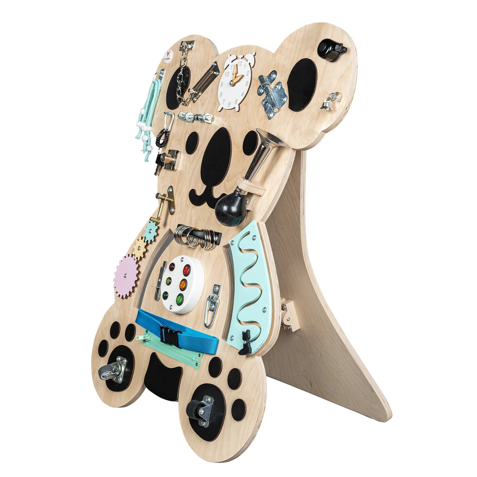 Koala Busy board - Planche sensorielle - Jeu de motricite fine pour enfant ( 3 ans et + )  FoxyFamily Koala Busy board - Planche sensorielle - Jeu de motricite fine pour enfant ( 3 ans et + ) myplayground