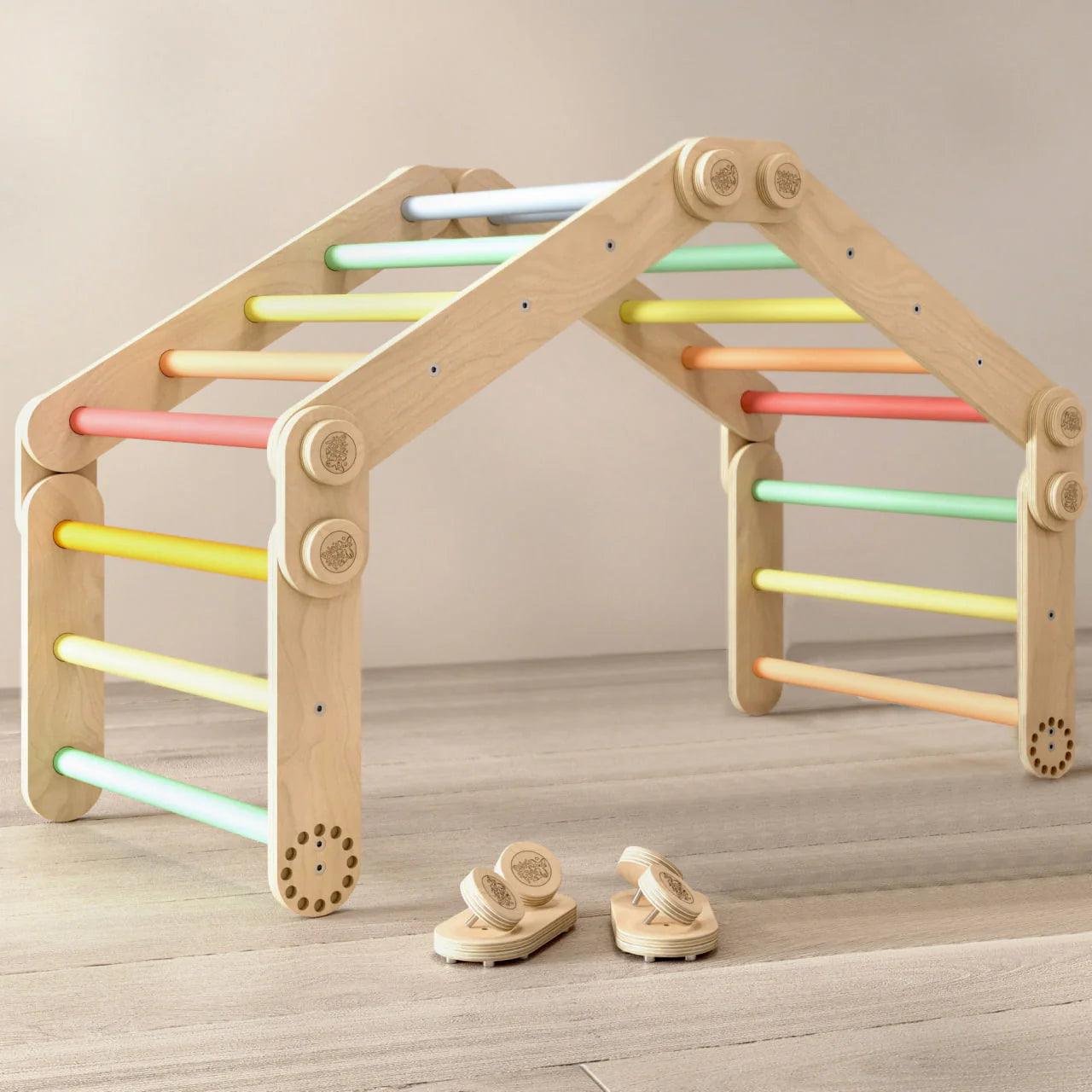 BusyKids - Ensemble d'Escalade Pour Enfants (set S) Couleurs Arc-en-ciel - Bois Brut (non verni) - 18 à 24 mois  BusyKids BusyKids - Ensemble d'Escalade Pour Enfants (set S) Couleurs Arc-en-ciel - Bois Brut (non verni) - 18 à 24 mois myplayground
