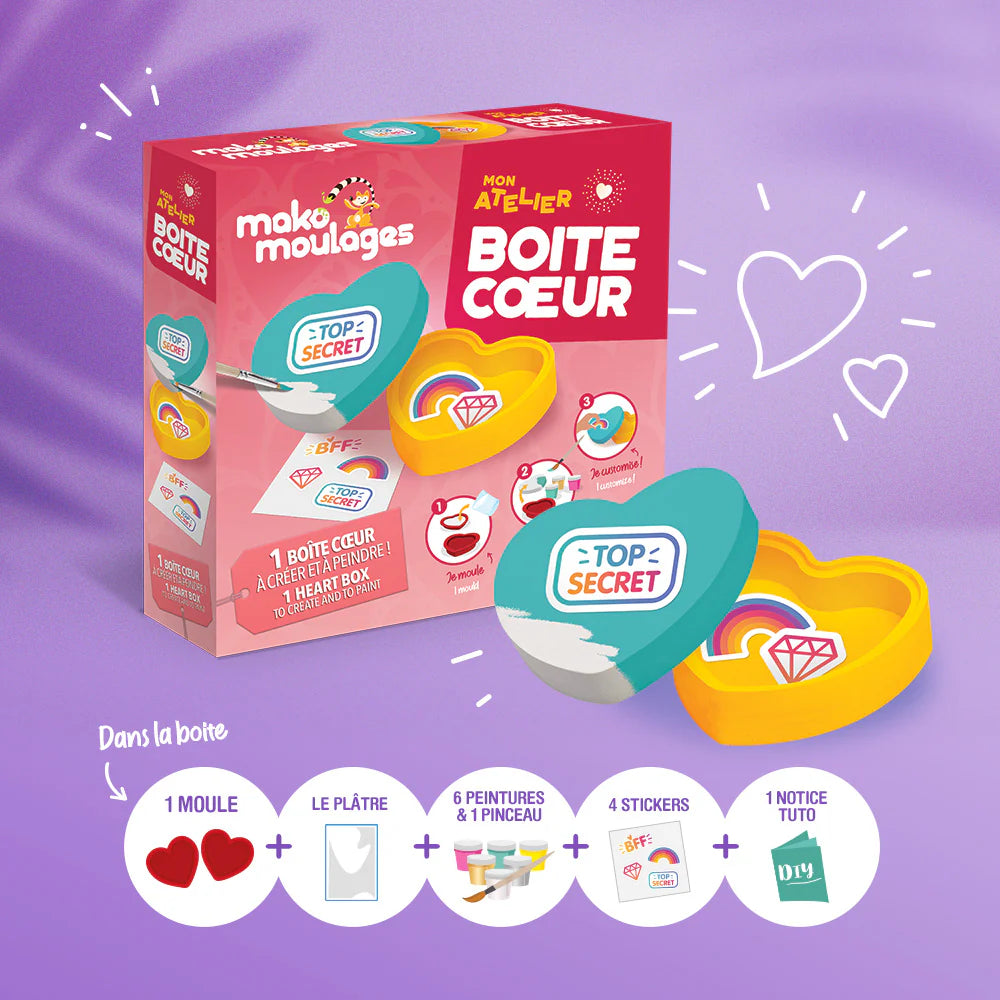 Mako Moulages - Mon Atelier Boîte Coeur - Mako Créations  Mako Créations Mako Moulages - Mon Atelier Boîte Coeur - Mako Créations myplayground