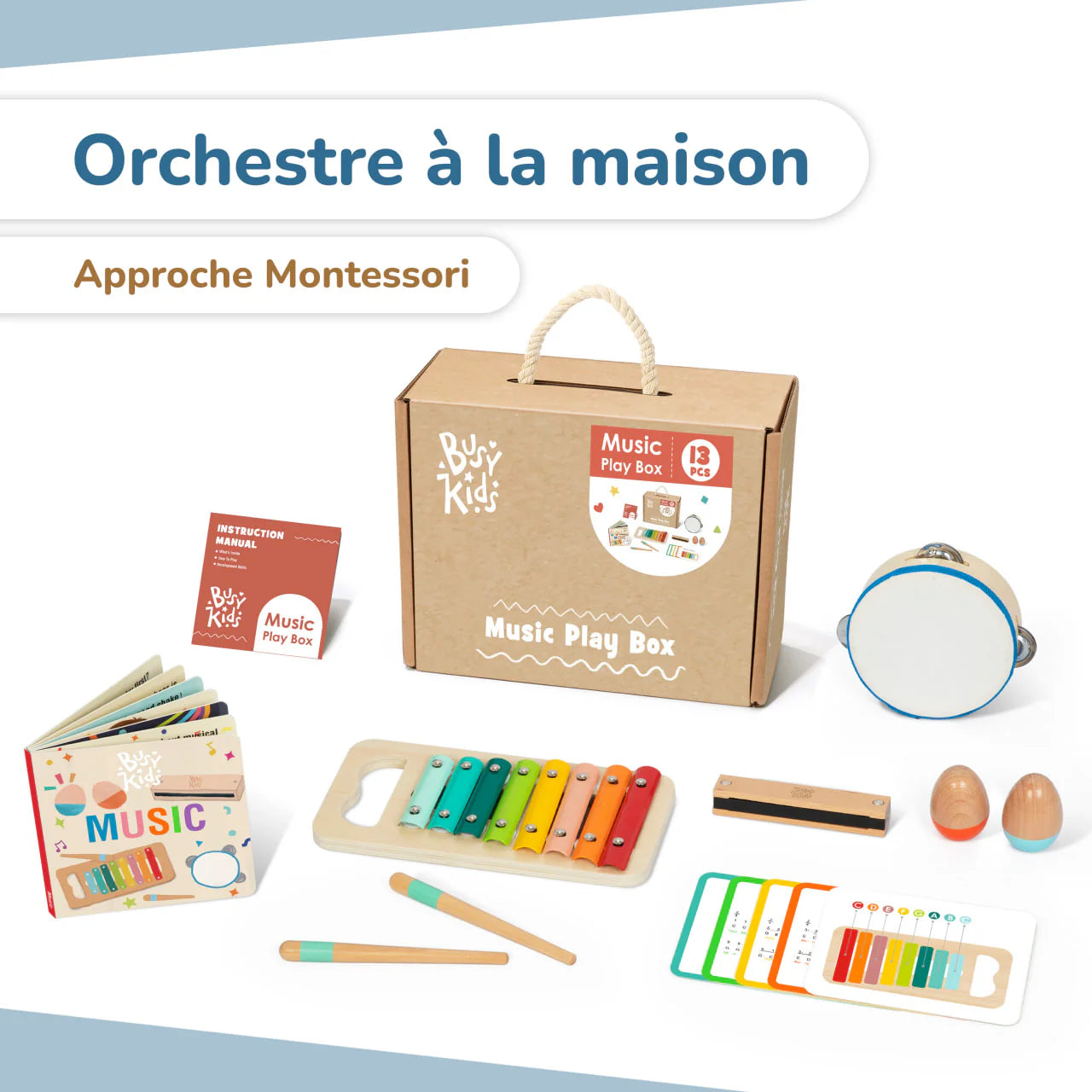 BusyKids - Coffret de Jeu Musical Montessori - 18 à 24 mois  BusyKids BusyKids - Coffret de Jeu Musical Montessori - 18 à 24 mois myplayground