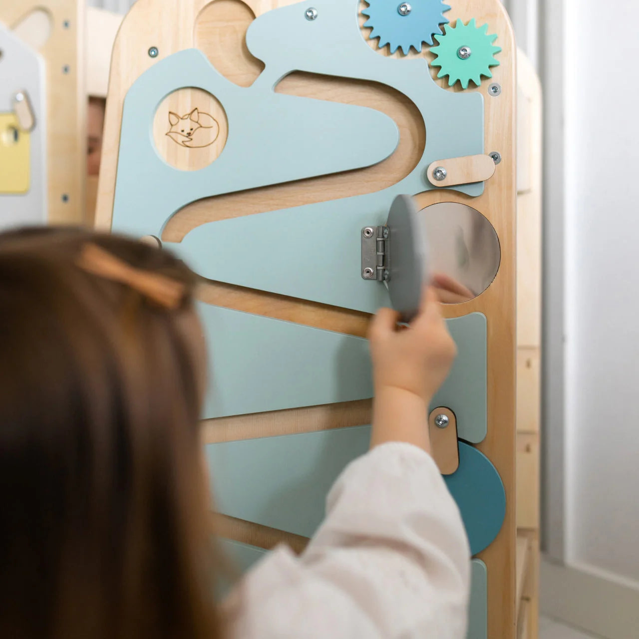 BusyKids - Tour d'Apprentissage Multifonctions 5 en 1 Menthe - Bois Brut (non verni) - 18 à 24 mois  BusyKids BusyKids - Tour d'Apprentissage Multifonctions 5 en 1 Menthe - Bois Brut (non verni) - 18 à 24 mois myplayground