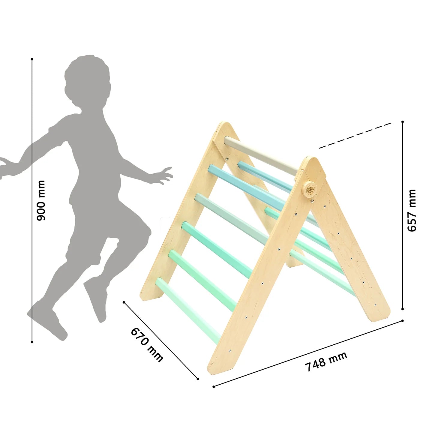 BusyKids - Triangle de Motricité Pikler Couleur Menthe - Bois Natura - 12 mois  BusyKids BusyKids - Triangle de Motricité Pikler Couleur Menthe - Bois Natura - 12 mois myplayground