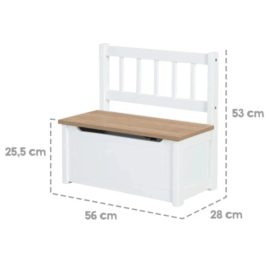 Banc de Coffre Pour Enfants - Coffre à Jouets en Bois Blanc - Roba Kids by ROBA