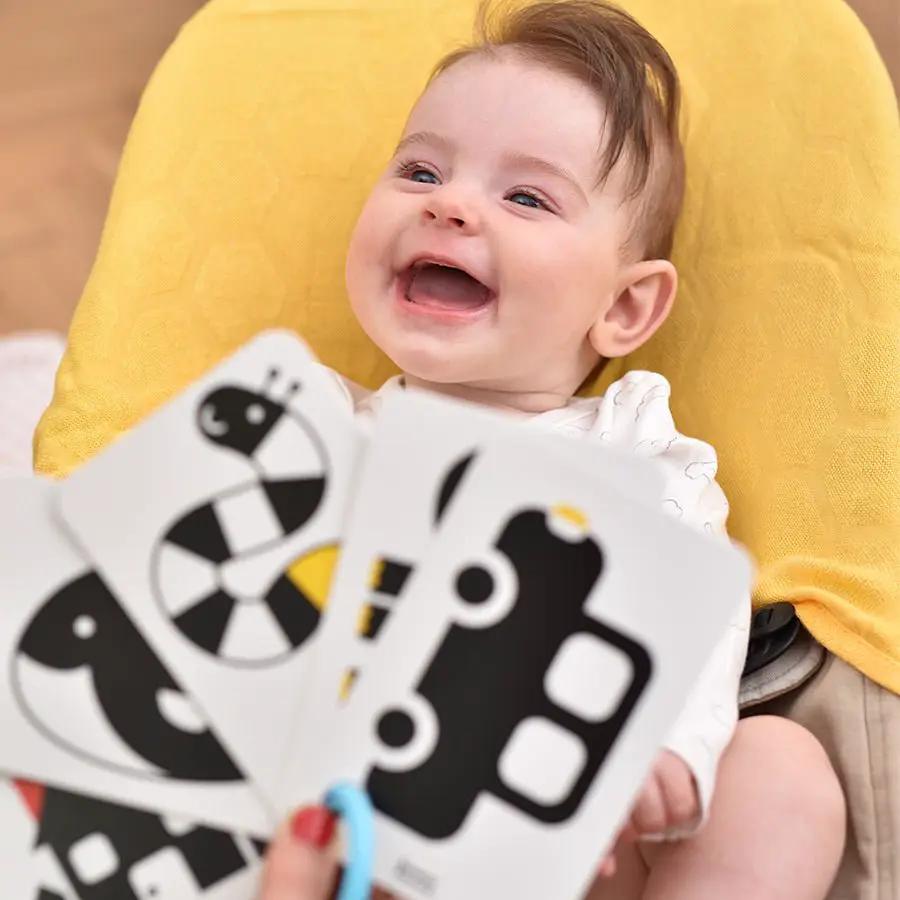 Cartes Flash à Contraste Élevé (3 mois +) - Sur Anneau - Banana Panda by Banana Panda