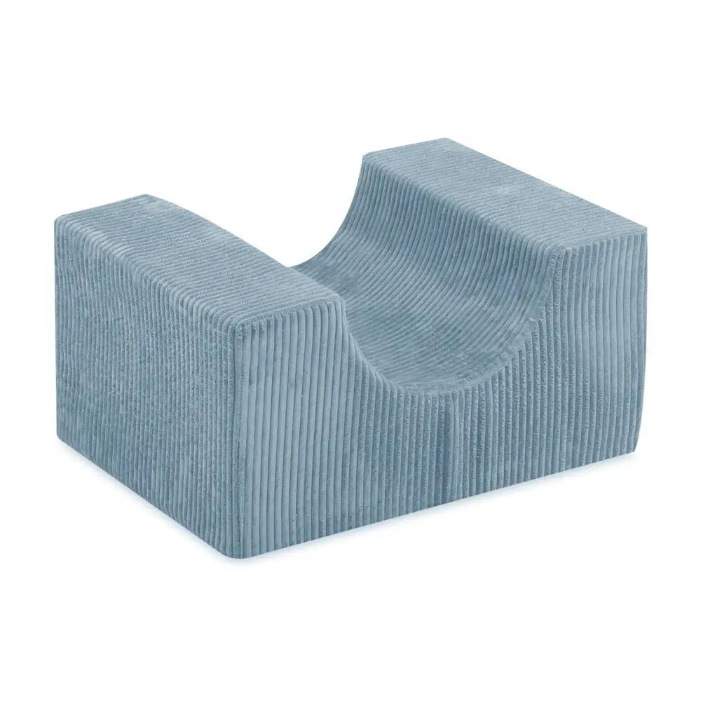 Château de terrain de jeu avec piscine +150 balles (perle, argent) – Velours côtelé bleu premium – Plush Nest by Misioo