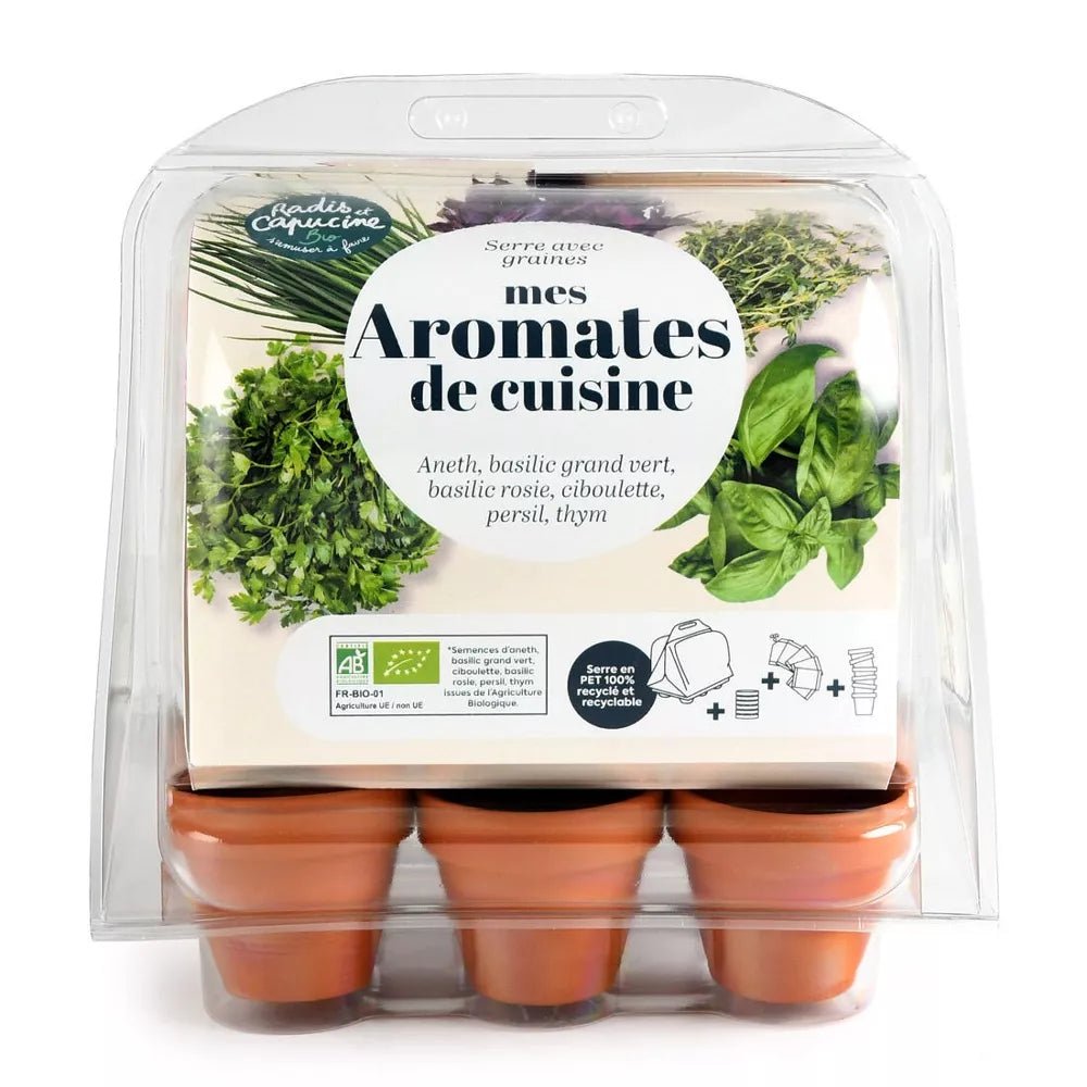Mini serre de jardinage aromatiques à semer - Radis et Capucine - myplayground
