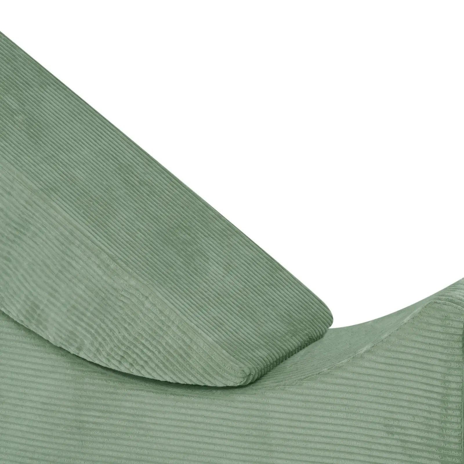 Chaise longue enfant inclinable 145x35x45 cm - velours côtelé vert premium, confortable – Plush Nest by Misioo