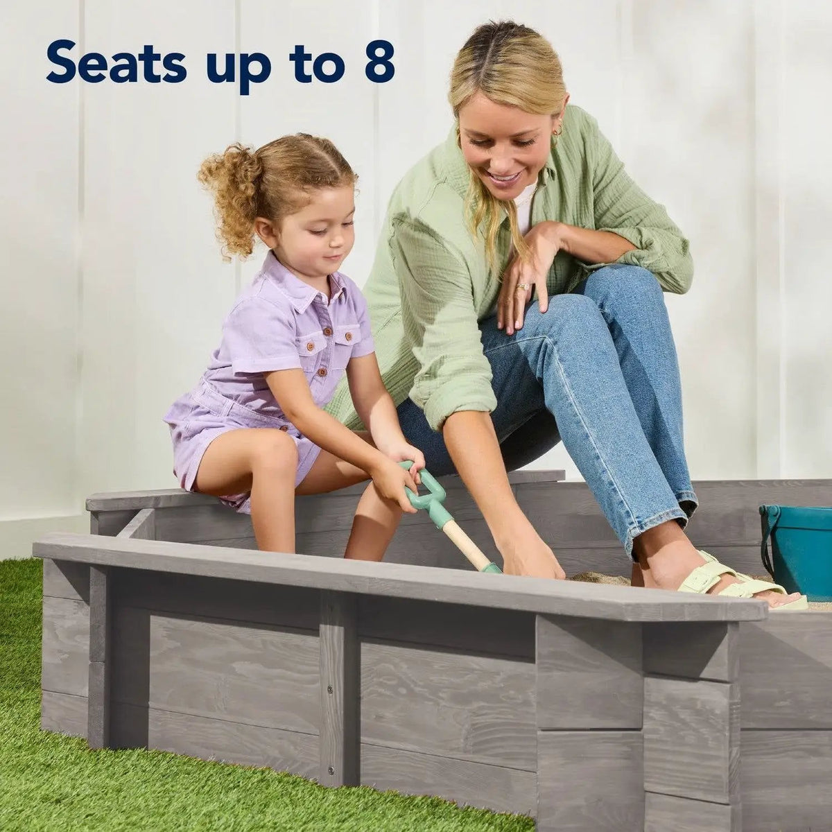 Outdoor Kid's Octagonal Sandbox in Grey Wood Finish by FastFurnishings