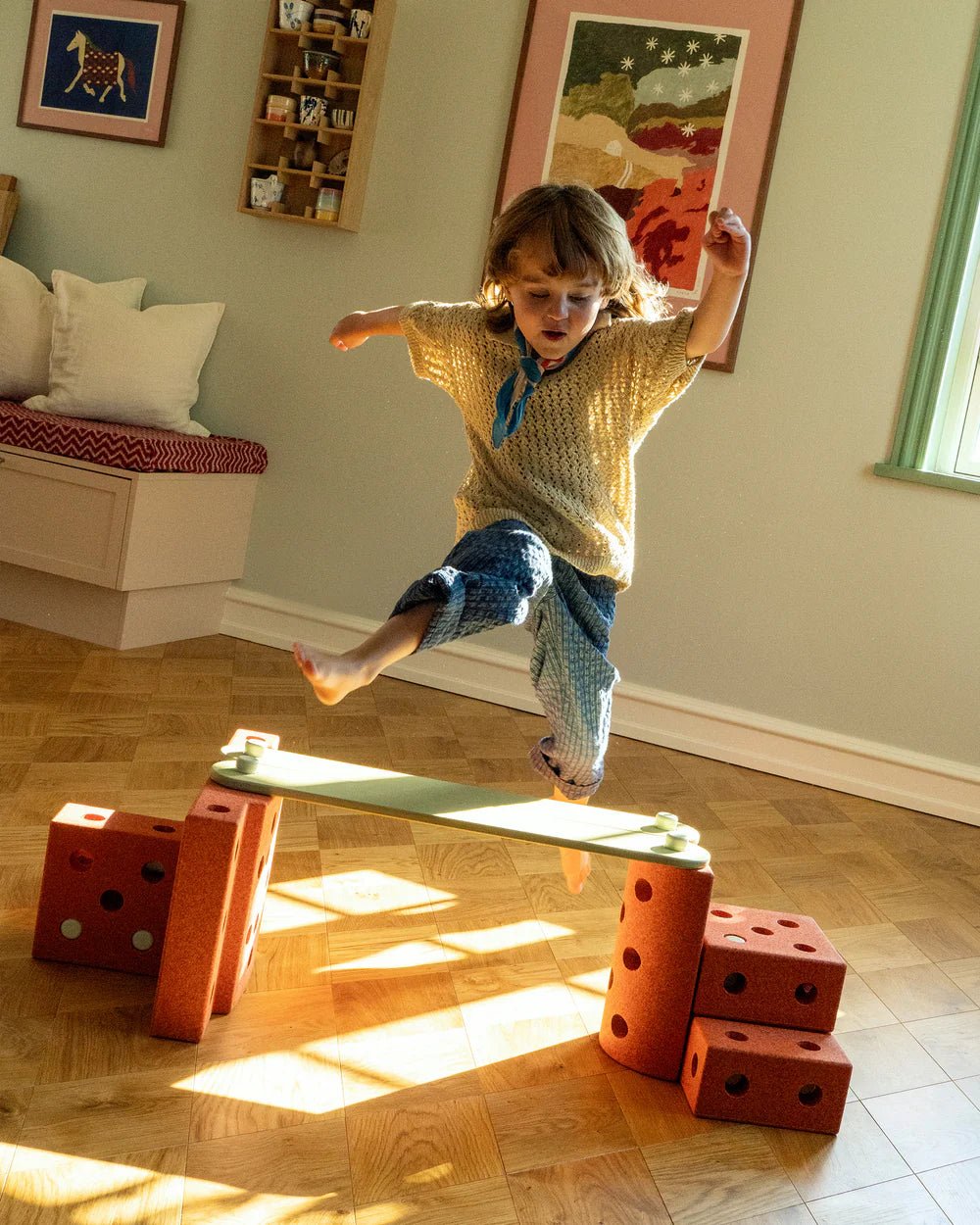 2x Poutres d'équilibre - Dusty Green - Modu - myplayground