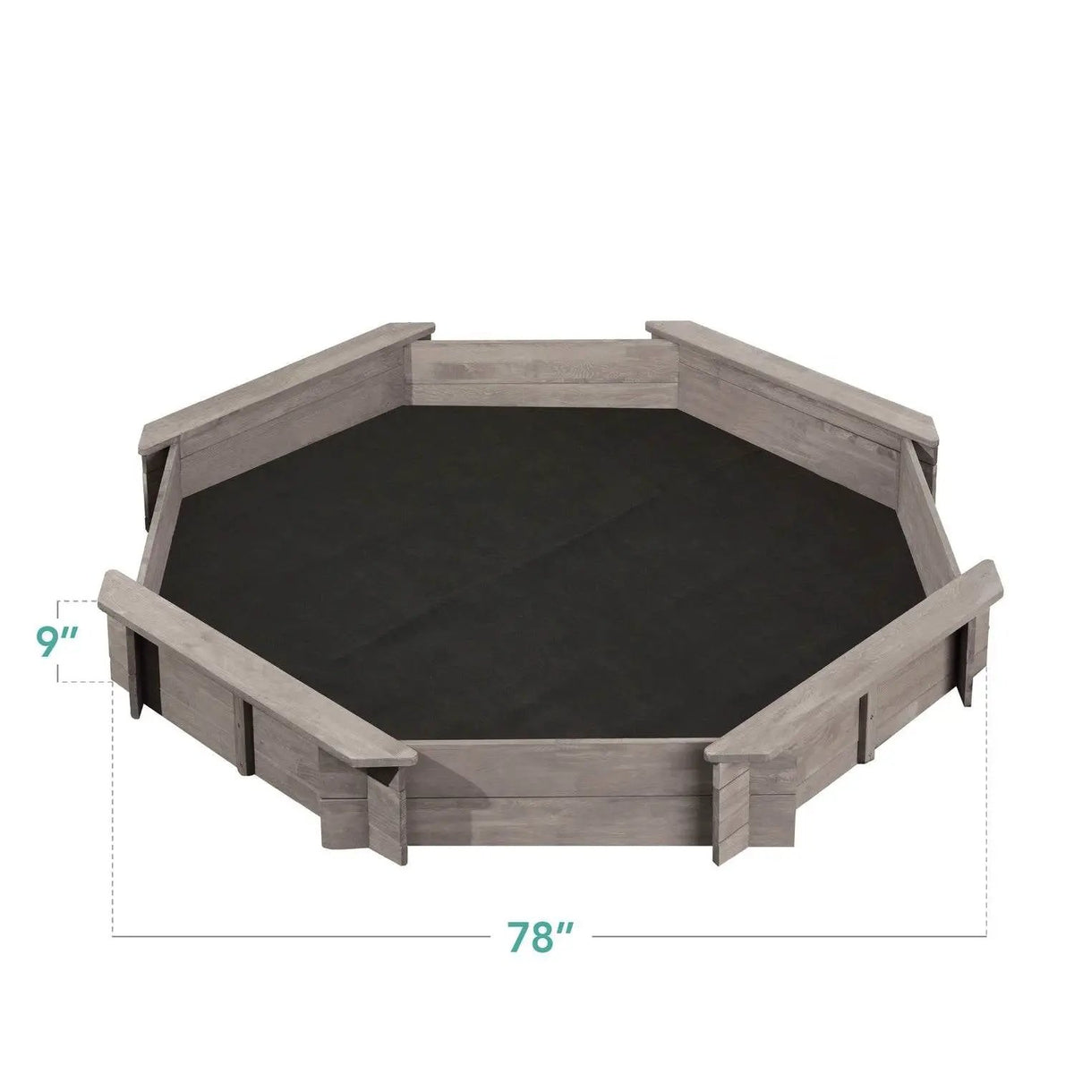 Outdoor Kid's Octagonal Sandbox in Grey Wood Finish by FastFurnishings