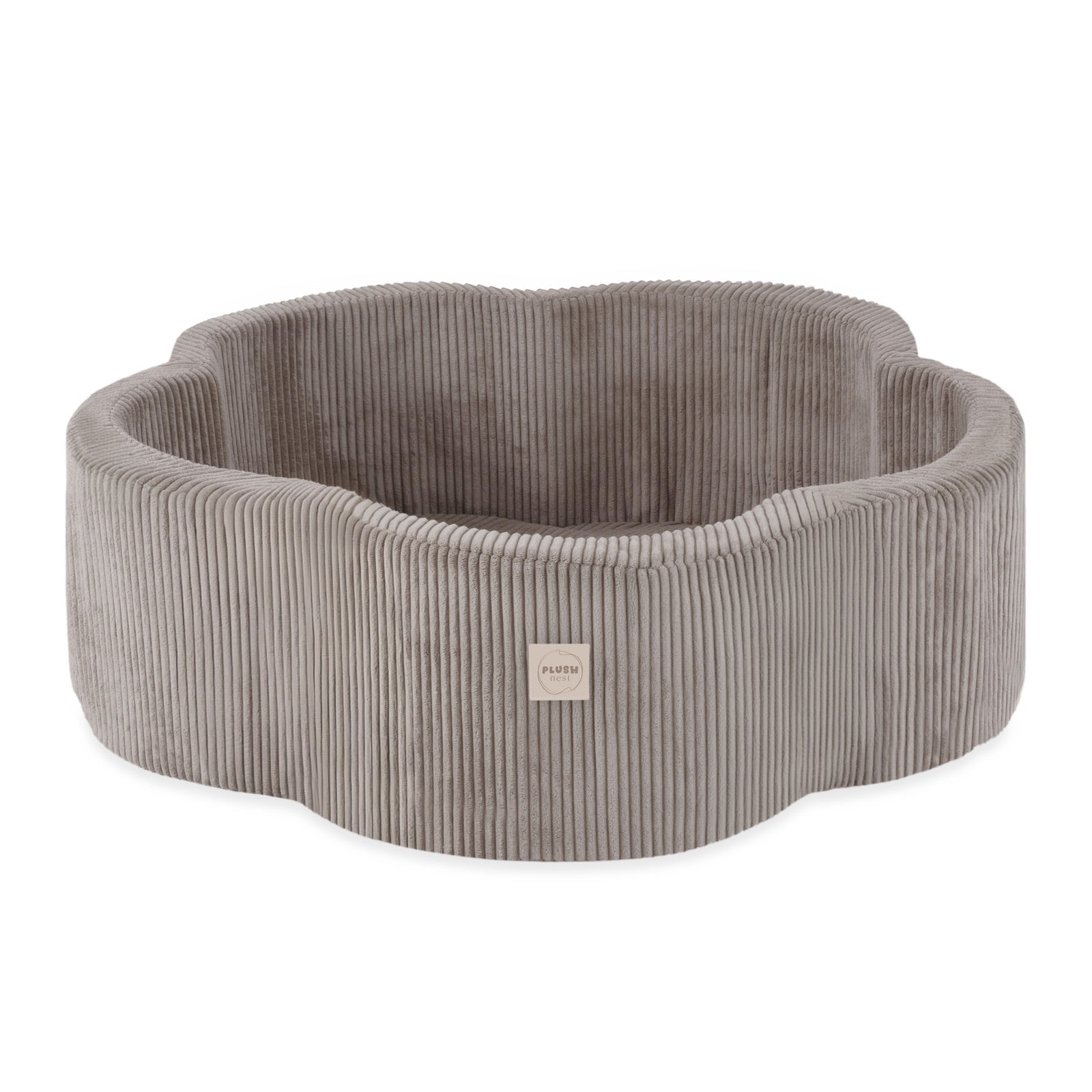 Piscine à balles, 95x30, beige, velours côtelé premium, Floral Fun Zone (+ 200 boules perle, or, transparentes) - Plush nest - Misioo - myplayground