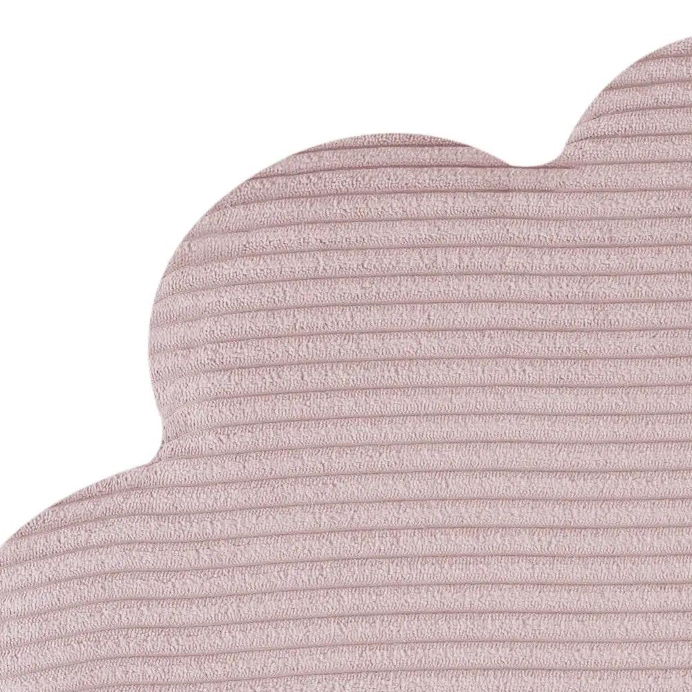 Pouf fleur 54x25 cm - Velours côtelé rose clair premium, forme de fleur - Plush Nest by Misioo