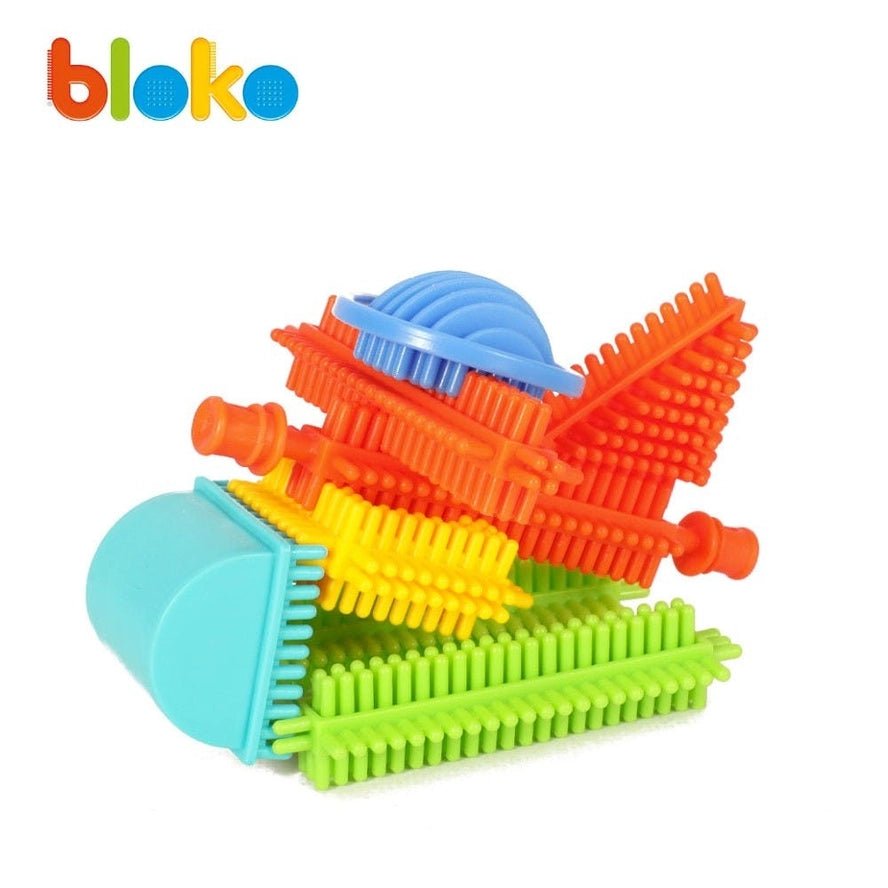 Tube 100 Bloko + 2 Figurines 3D Police - Bloko - myplayground