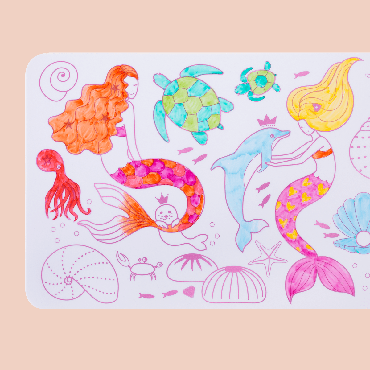 Coloriage éducatif: miniPlaymat 2en1 - SIRENE - Réversible - myplayground