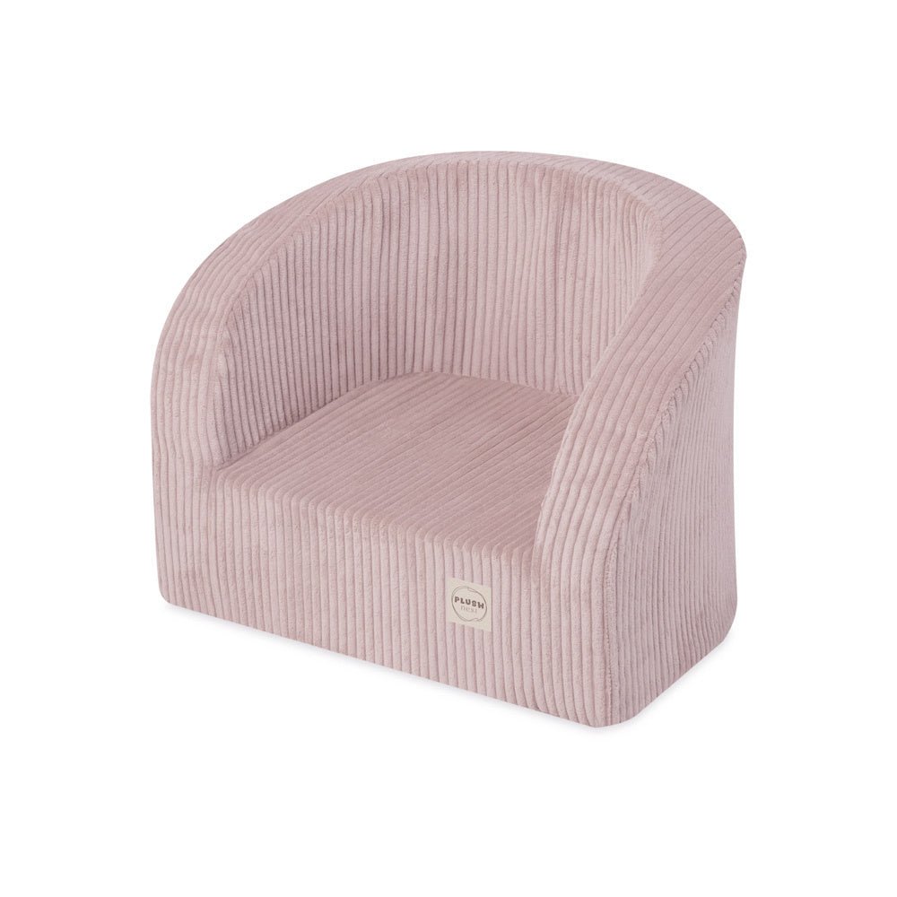 Fauteuil - rose clair, velours côtelé premium, fauteuil enfant - Plush Nest - myplayground