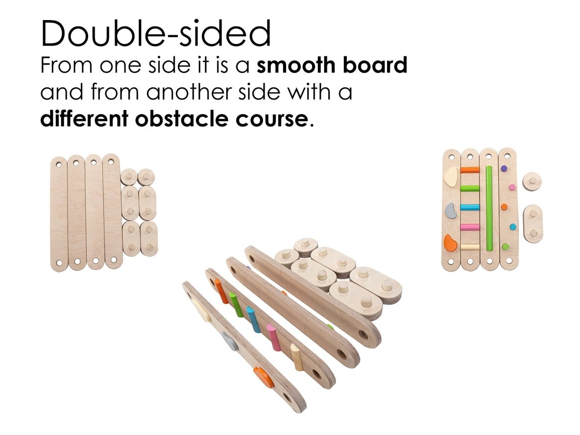 Ensemble de Poutres d'Équilibre en Bois - 8 Poutres, Poutre d'Équilibre à Double Face - Jeu de Motricité Enfant - Happymoon - myplayground