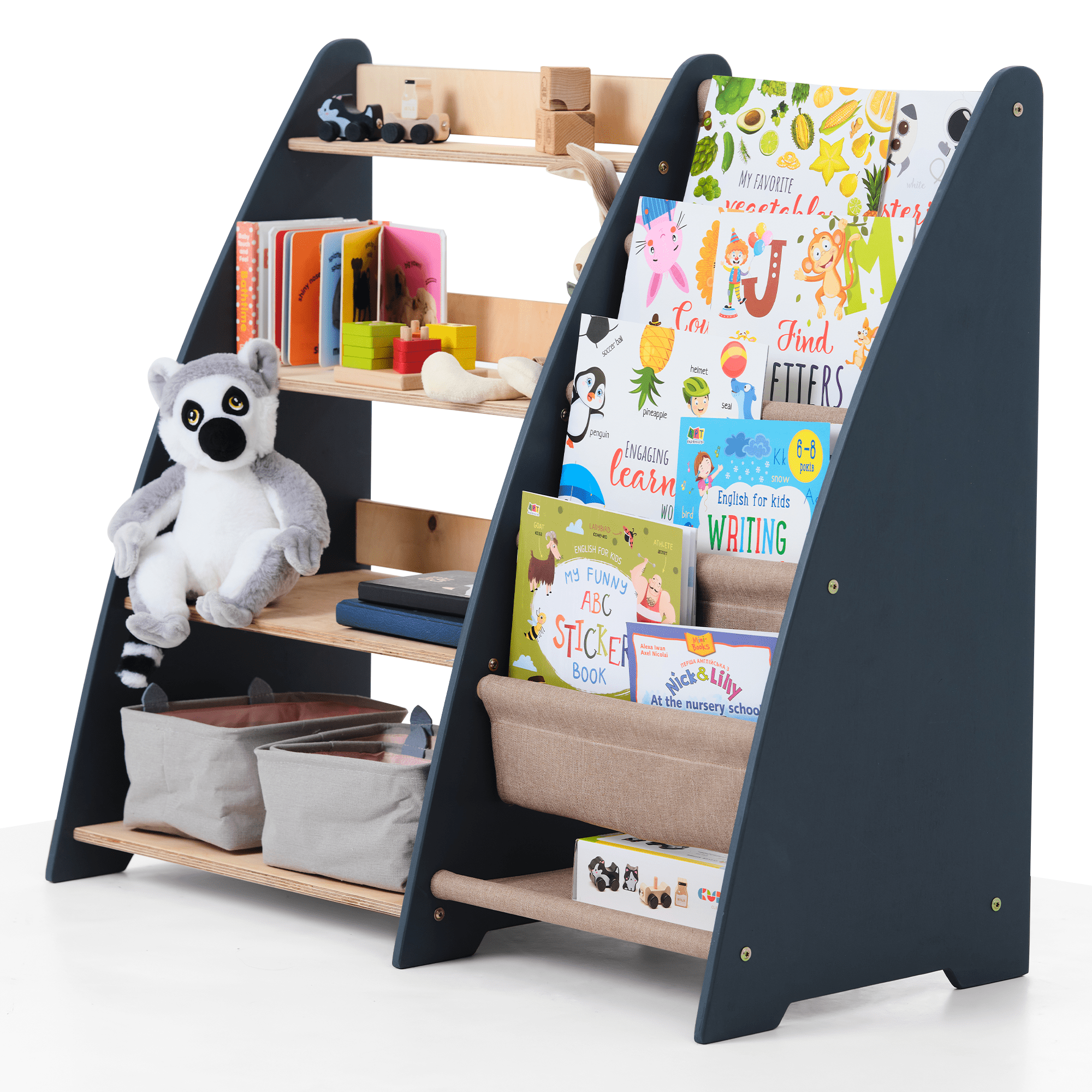 2in1 Montessori - Regal für Kleinkinder – Bücher & Spielzeug - myplayground