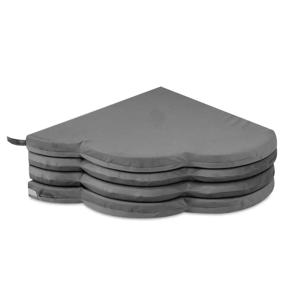 Tapis Fleur - 120x120x5 cm, velours gris, tapis de jeu - Plush Nest by Misioo