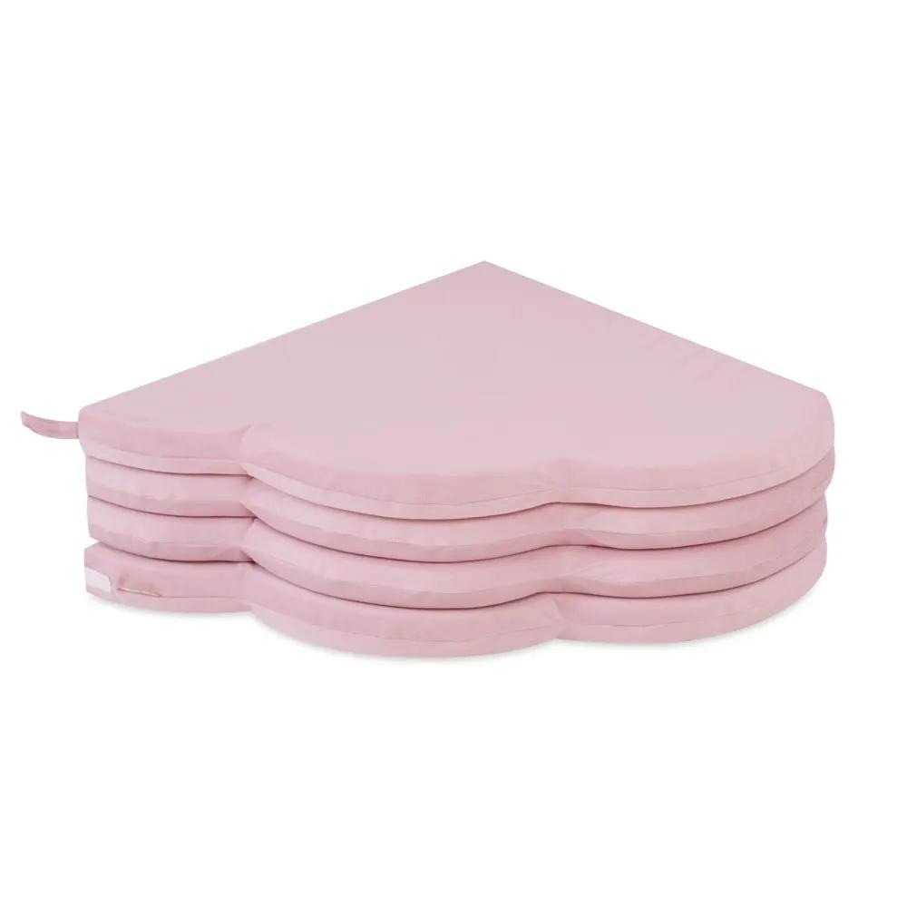 Tapis Fleur - 120x120x5 cm, velours rose, tapis de jeu - Plush Nest by Misioo