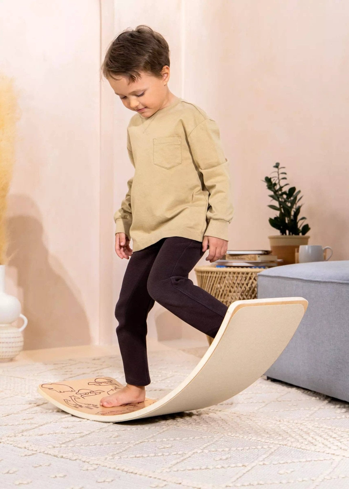 Planche d'équilibre en feutre - Beige - Coco Village - myplayground