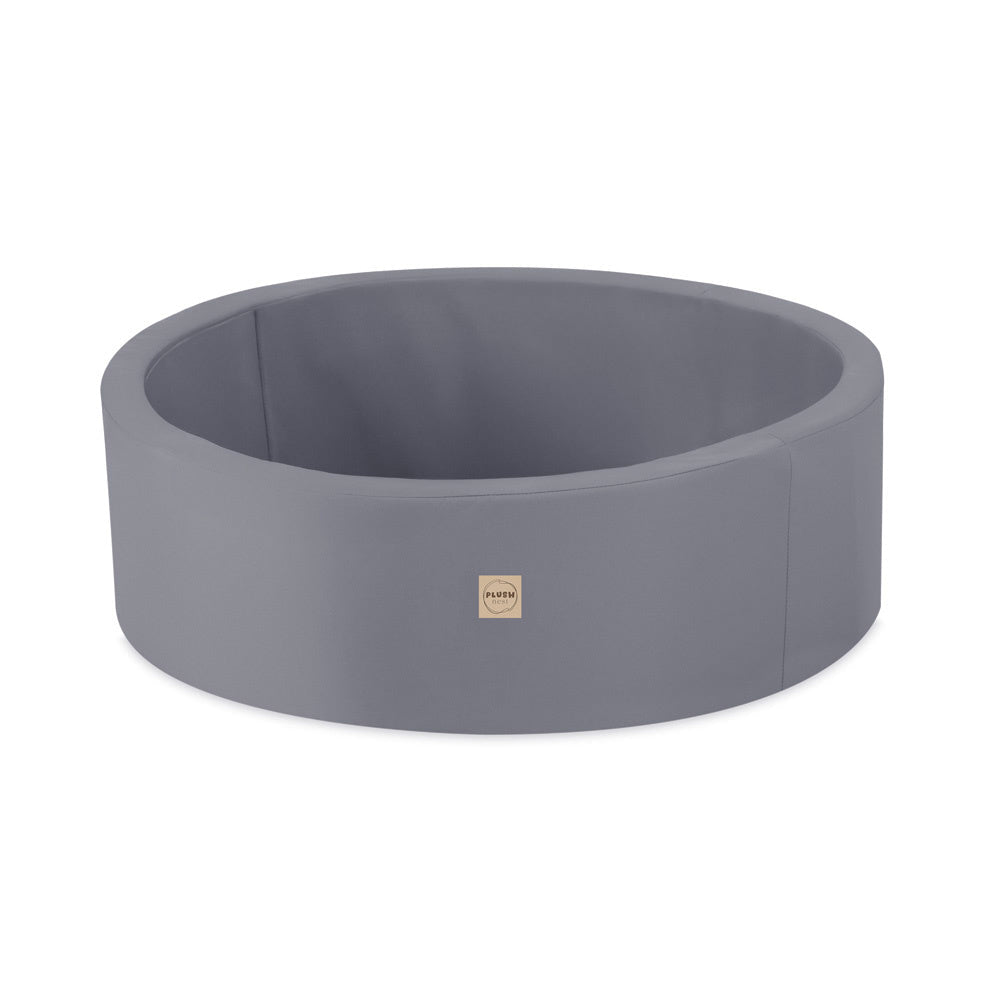 Piscine à balles extérieure - ronde 90x30 cm, grise imperméable ( 200 balles argent, bleu)– Plush Nest - myplayground