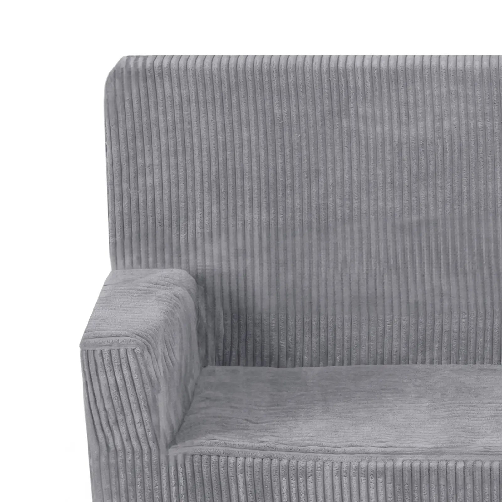 Canapé Foldie avec accoudoirs - Velours côtelé gris premium, confortable - Plush Nest by Misioo
