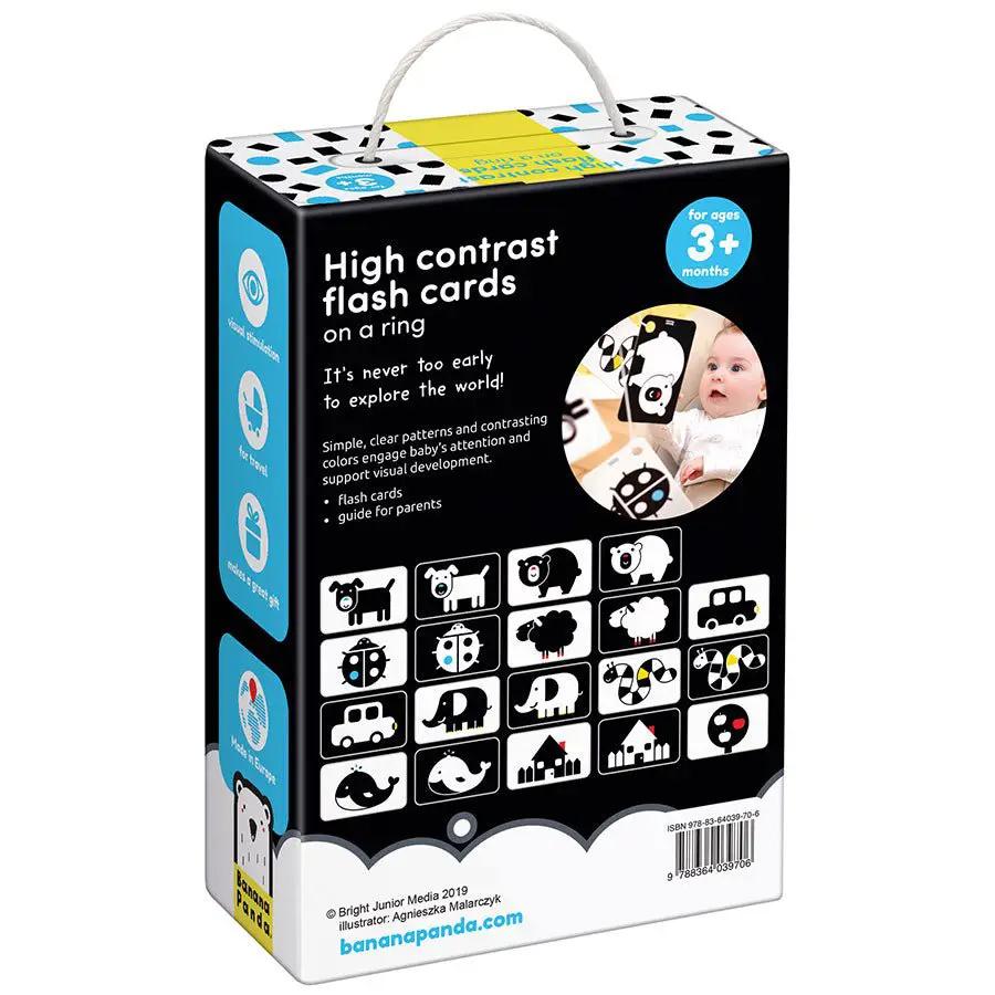 Cartes Flash à Contraste Élevé (3 mois +) - Sur Anneau - Banana Panda by Banana Panda