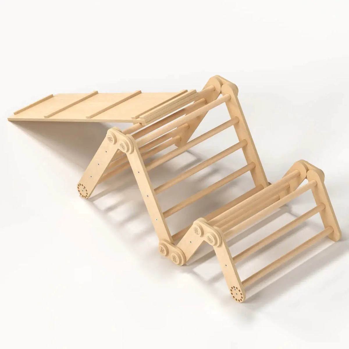 Ensemble d’escalade (set M avec planche) - bois brut (non verni), 18 à 24 mois - BusyKids by BusyKids