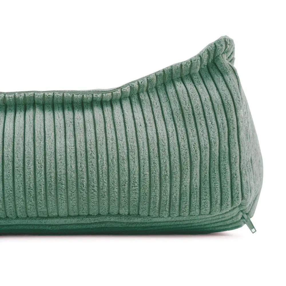Pouf 60x60 cm - Coussin de sol, velours côtelé vert premium - Plush Nest by Misioo