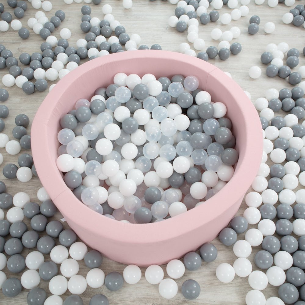 Piscine à balles - ronde 90x30 cm, coton rose - Plush Nest - Misioo - myplayground