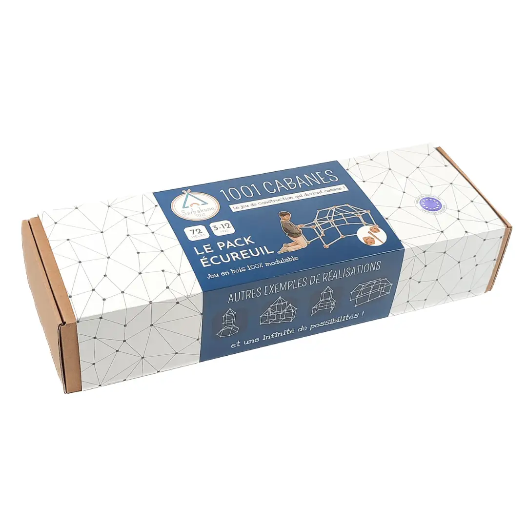 1001 Cabanes – Pack Ecureuil – 72 pièces avec toiles en tissu by SARBAKANE