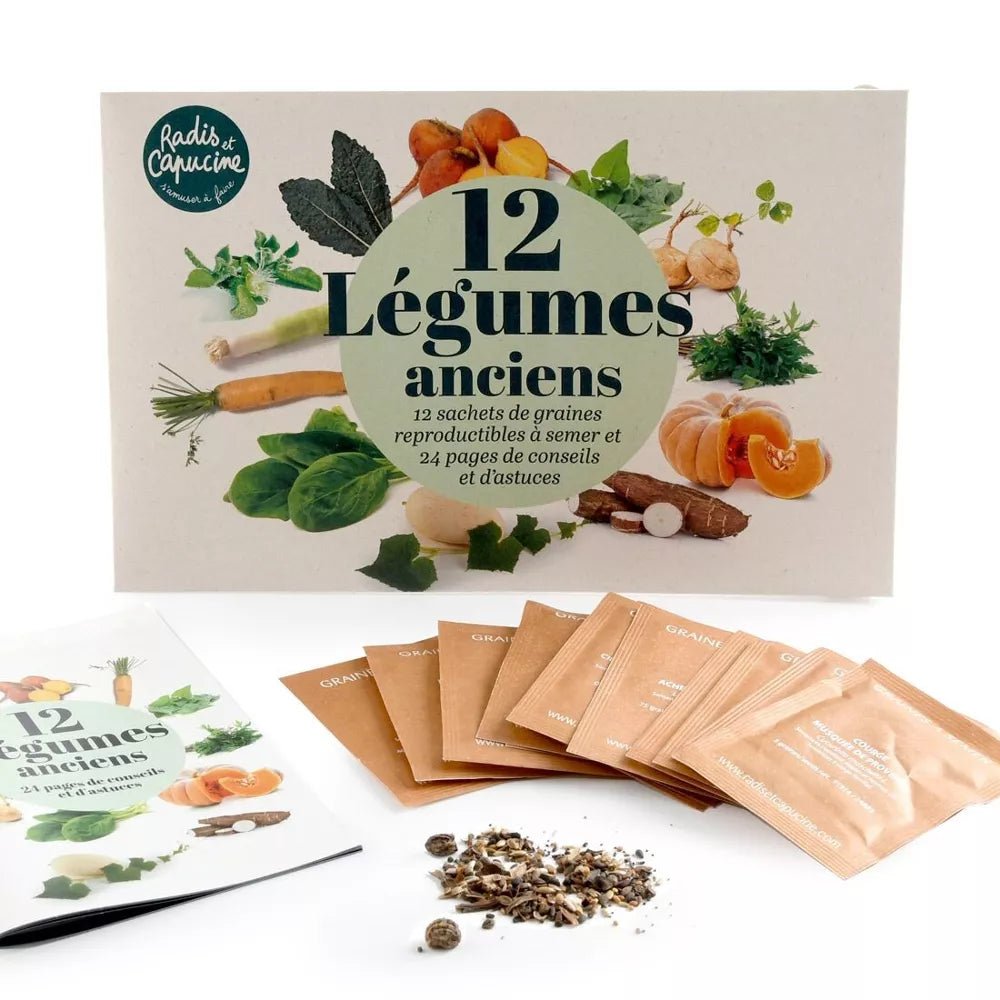 Enveloppe de 12 sachets - Légumes anciens - Radis et Capucine - myplayground