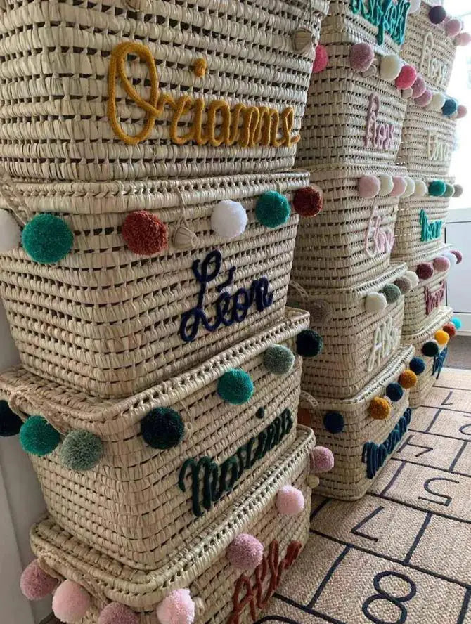 Coffre à Jouets Personnalisé - Boîte à Jouets à Pompons - Wholesale - Mikwi by Mikwi