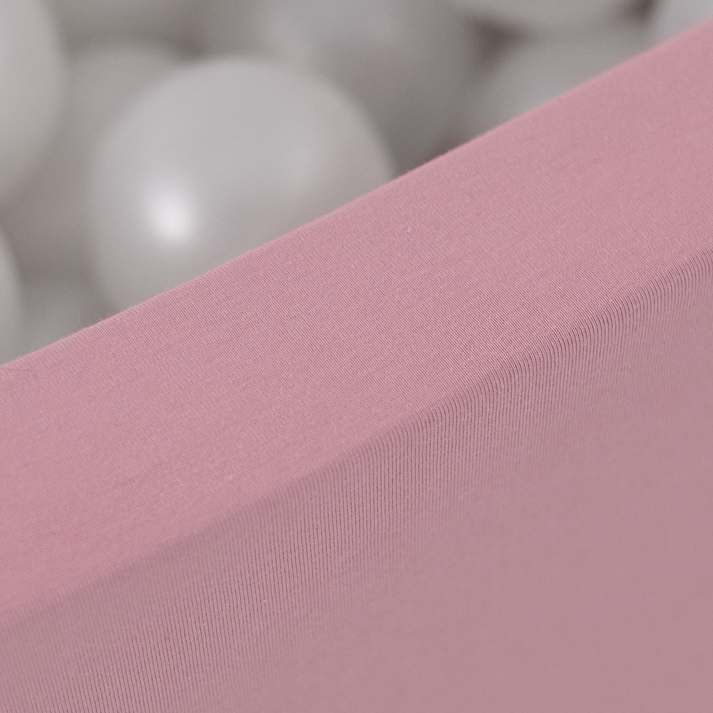 Piscine à balles - ronde 90x30 cm, coton rose - Plush Nest - Misioo - myplayground