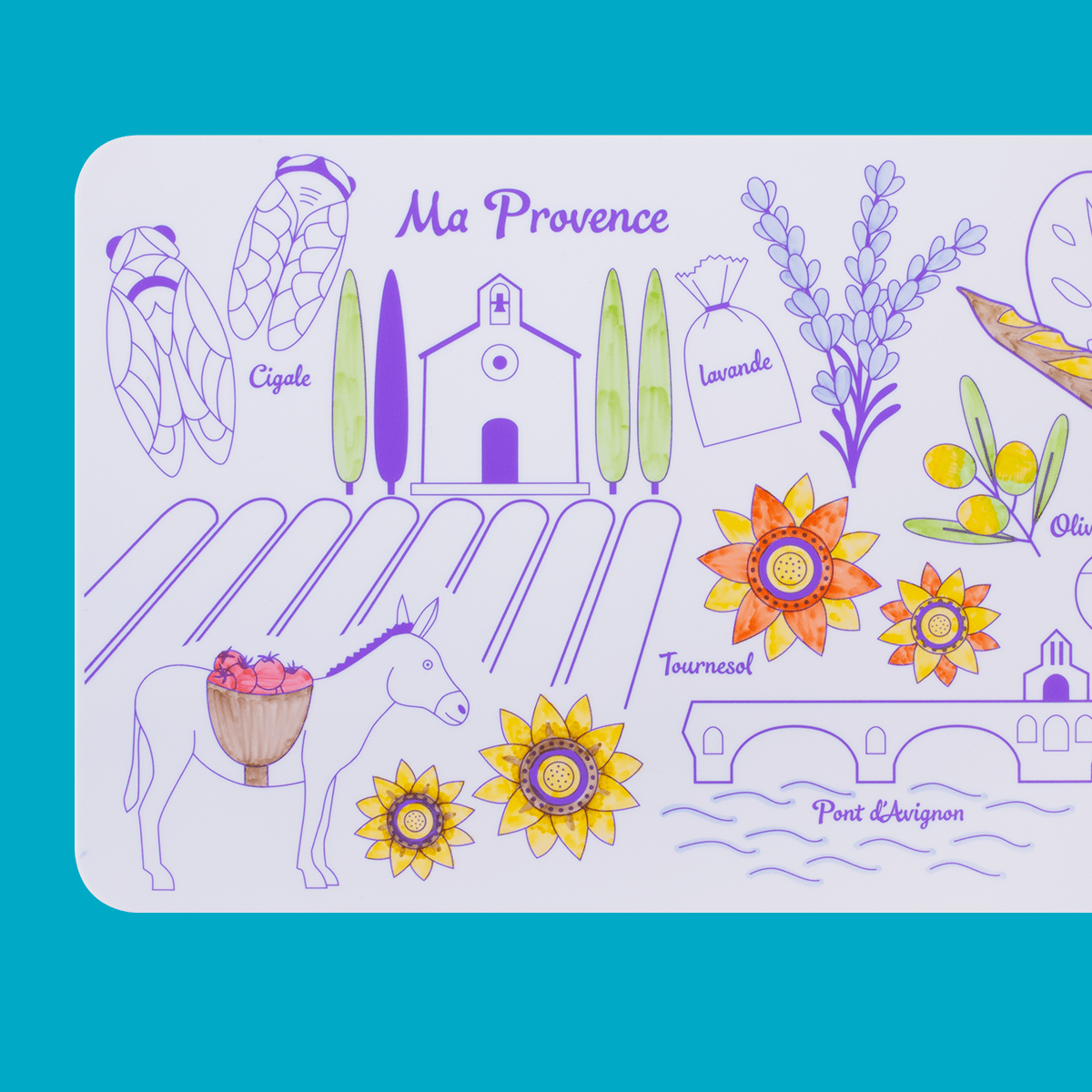 Coloriage éducatif: miniPlaymat 2en1 - PROVENCE - Réversible - myplayground