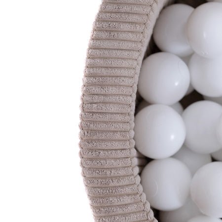 Piscine à balles - 90x30 cm, Ronde, Beige, Velours Côtelé Épais - Plush Nest - Misioo - myplayground