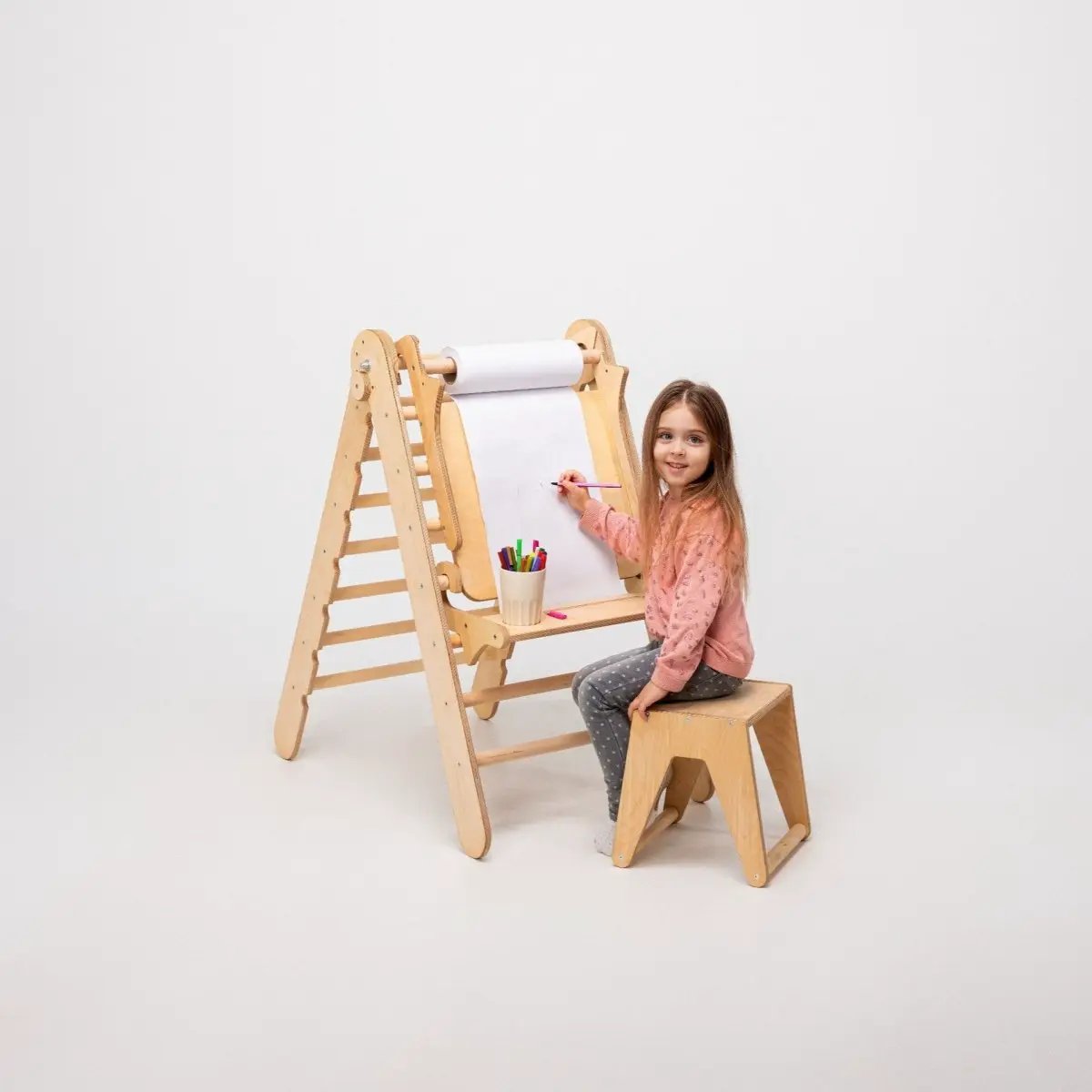 Kids Multifunctional Adjustable Easel Desk With Chair For Indoor Art And Learning Playroom by Goodevas