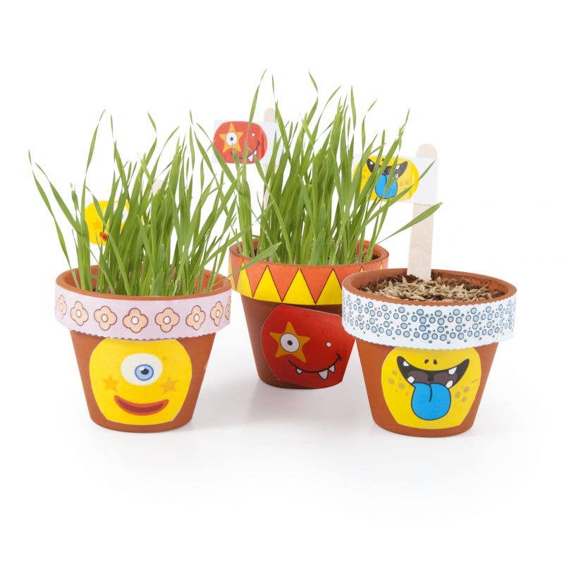 Coffret anniversaire - 10 petits pots monstres - Kit créatif de jardinage Enfant - myplayground