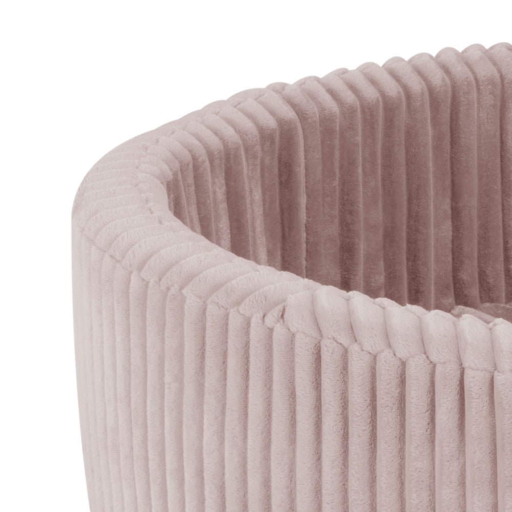 Piscine à balles - ronde 90x30 cm, Puffy Lamell Rose (+ 200 boules rose, dorées, perle ) – Plush Nest - myplayground