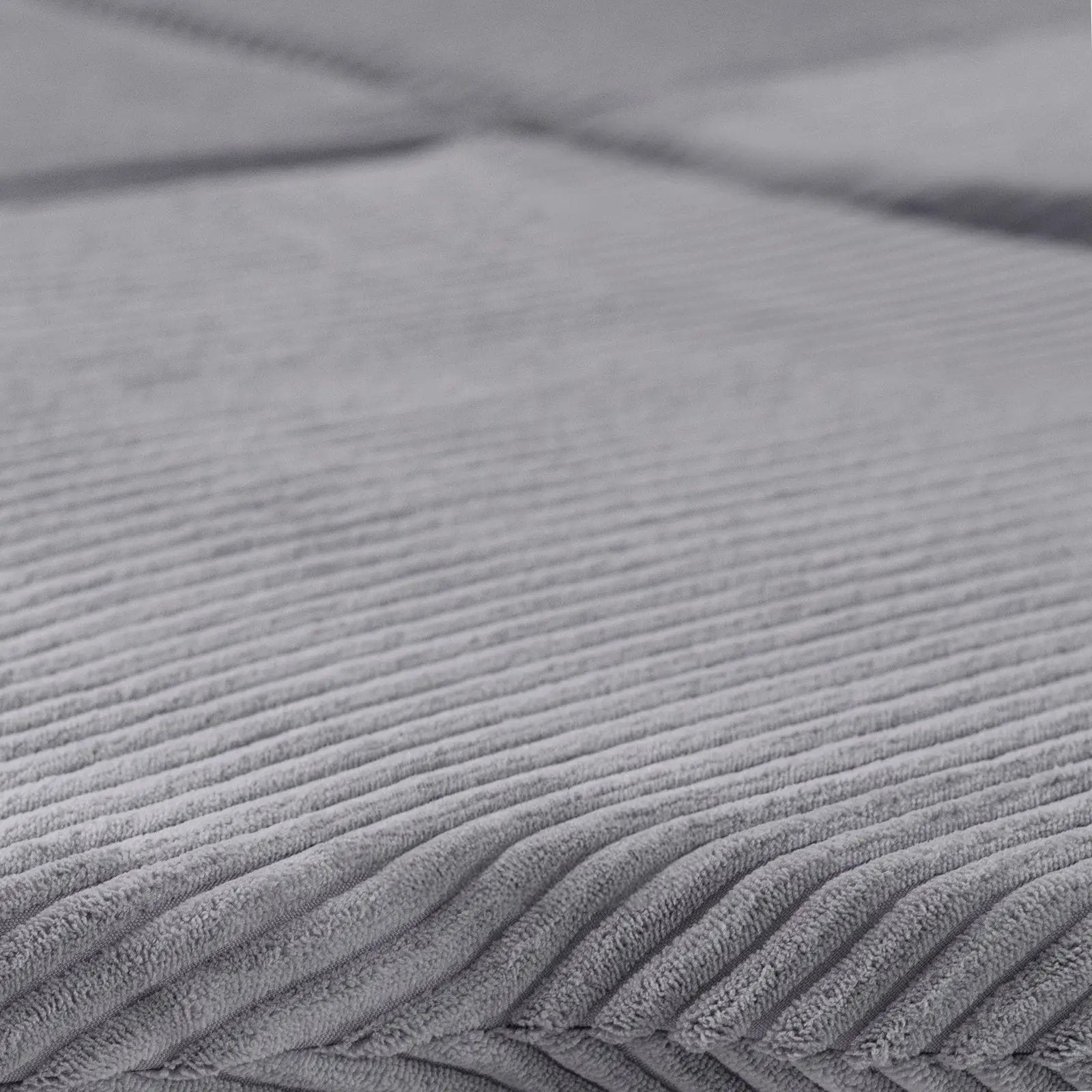 Tapis fleur - 15x115x5 cm, velours côtelé gris moelleux, tapis de jeu - Plush Nest by Misioo