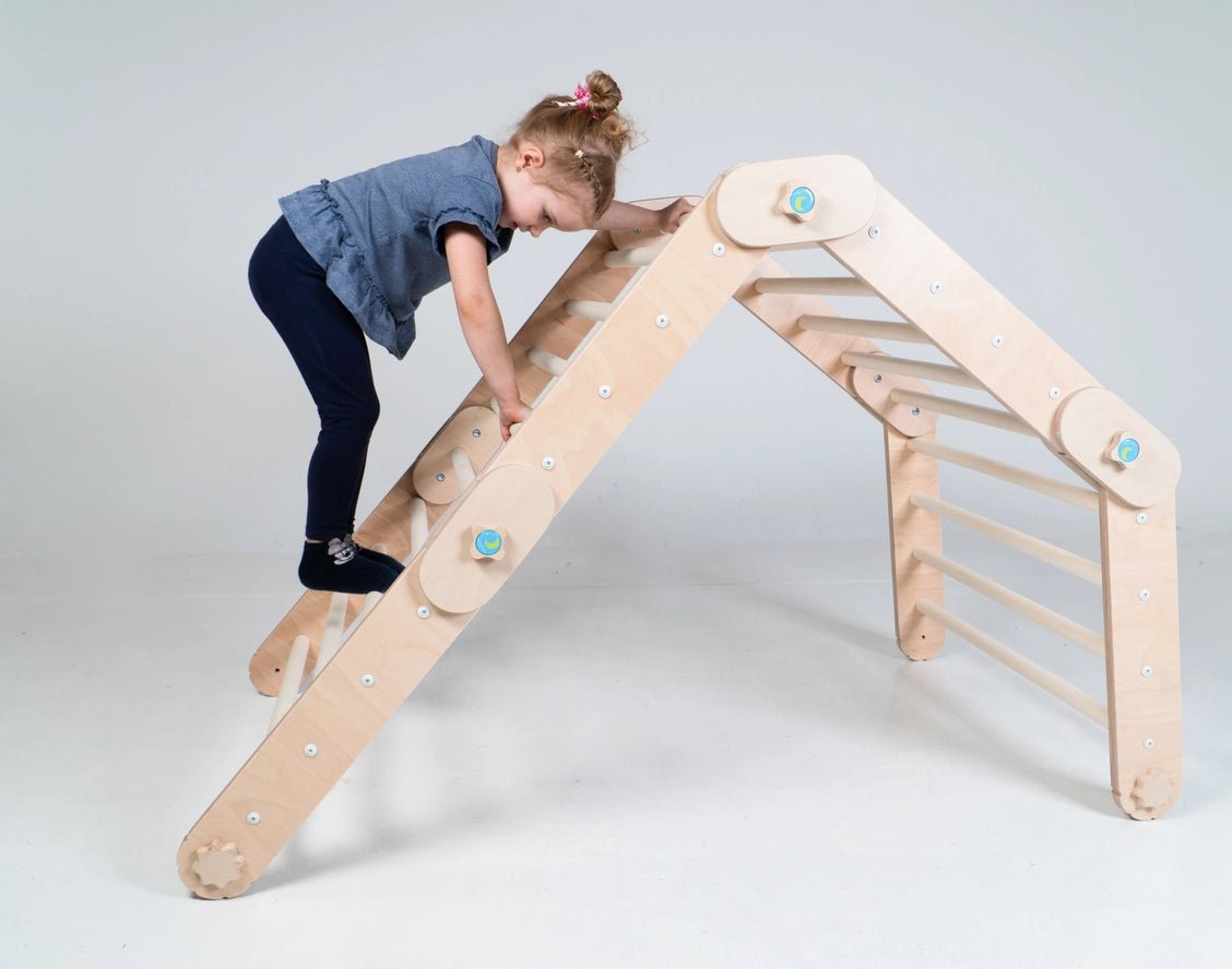 Triangle de Pikler Naturel Modifiable Avec Deux Rampes - Happymoon - myplayground
