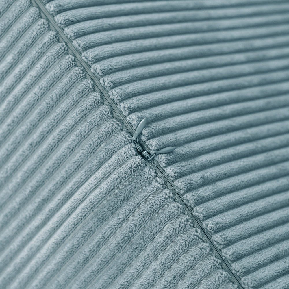 Pouf rond 40x30 cm - Velours côtelé bleu premium, coussin de sol - Plush Nest - myplayground