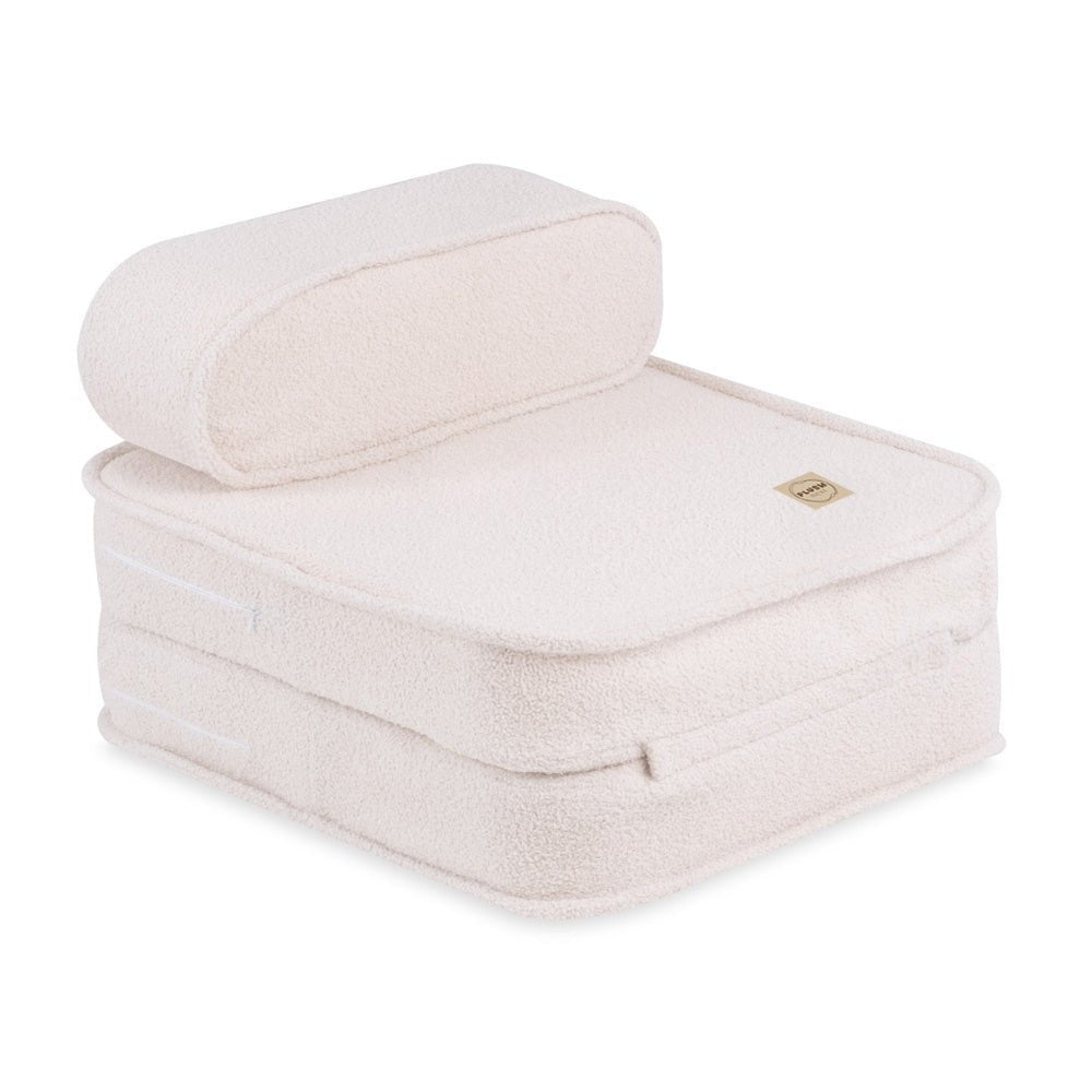 Chaise longue enfant, 150x60x25 cm, agneau crème - Plush Nest - myplayground