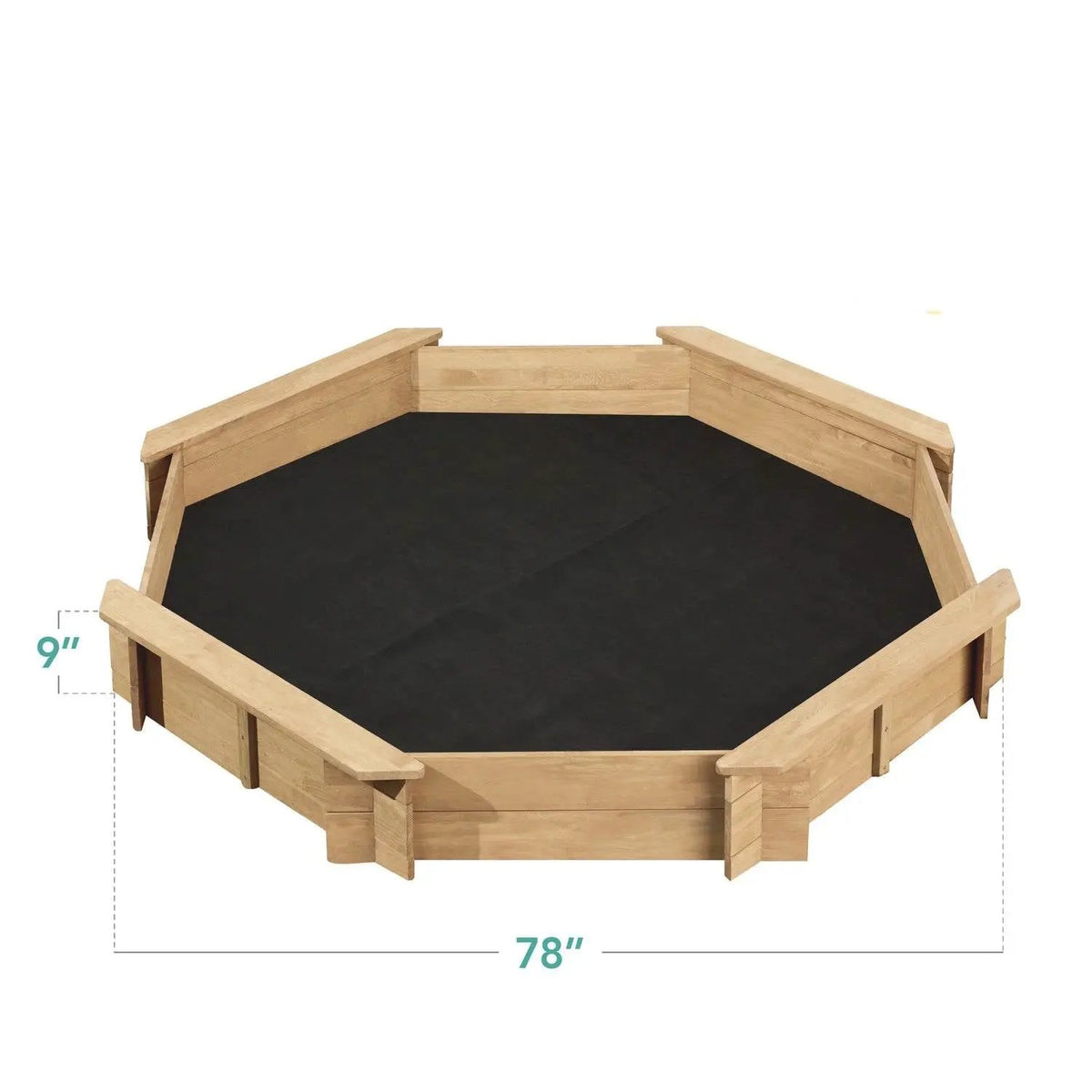 Outdoor Kid's Octagonal Sandbox in Natural Wood Finish by FastFurnishings