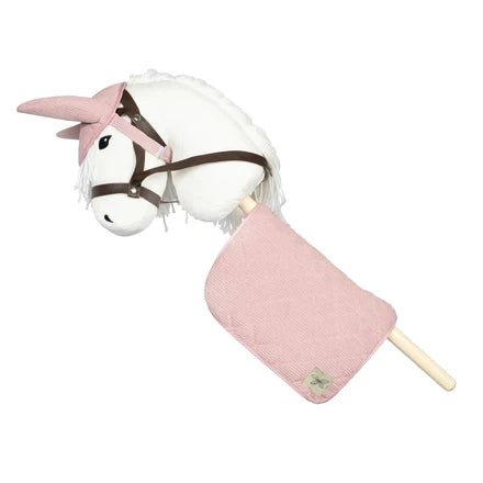 Tapis de selle et bonnet en velours côtelé rose pour cheval de loisir - myplayground
