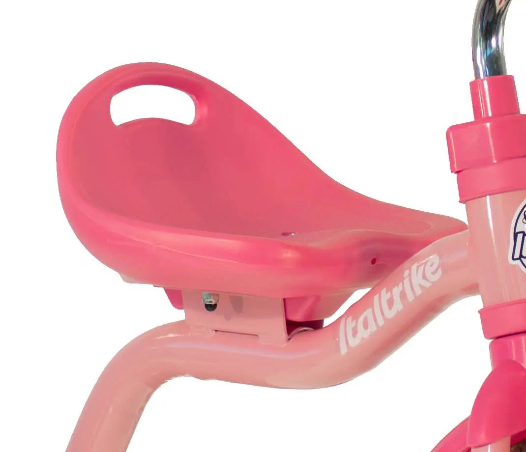 Tricycle Super Touring Rose Italtrike Pour Enfants 2 À 5 Ans Guidon Chromé Châssis Métal Robuste by Italtrike