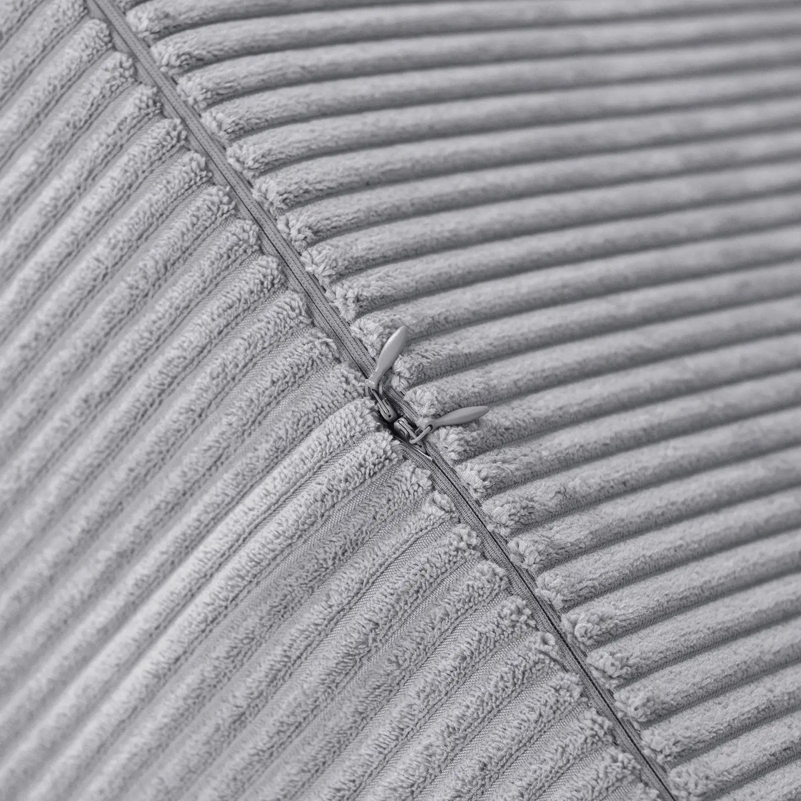 Canapé Foldie avec accoudoirs - Velours côtelé gris premium, confortable - Plush Nest by Misioo